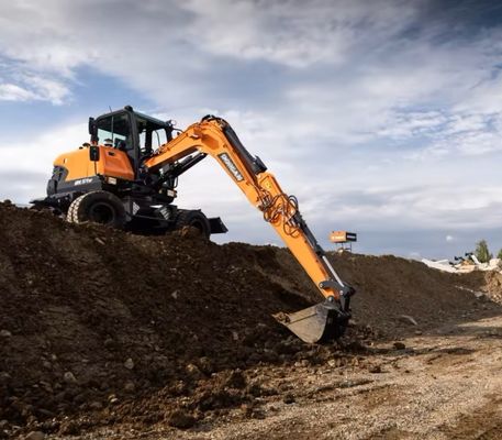 DX55W-7 Mini Wheel Excavator 0,175m3 Doosan Hydraulic Excavator