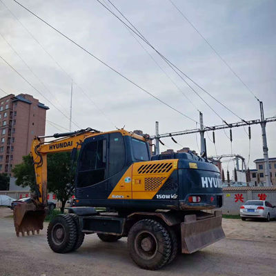 Hyundai 150W-9 Digger Excavator bekas 15ton Besar Hydraulic Wheel Excavator Penggali